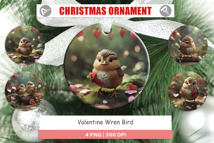 Christmas Ornaments Valentine Wren Bird