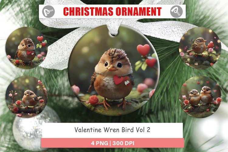 Christmas Ornaments Valentine Wren Bird