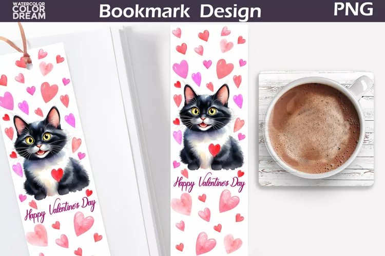 Cat Valentine Bookmark | Valentine's Day Bookmark