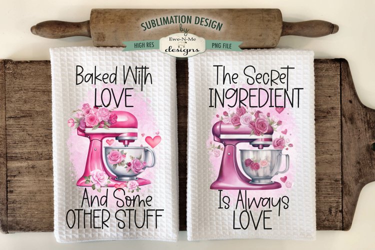 Valentine Stand Mixer | Kitchen Towel Sublimation Designs example image 1