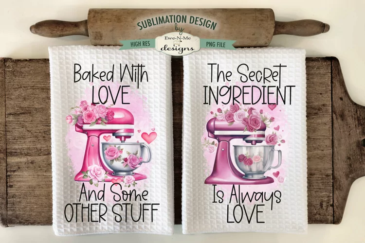 Valentine Stand Mixer | Kitchen Towel Sublimation Designs