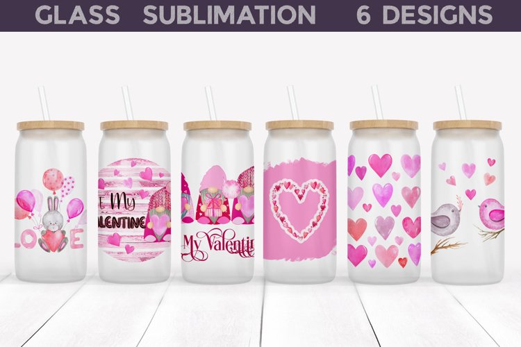 Valentines Glass Can Wrap | Valentines Libbey Glass