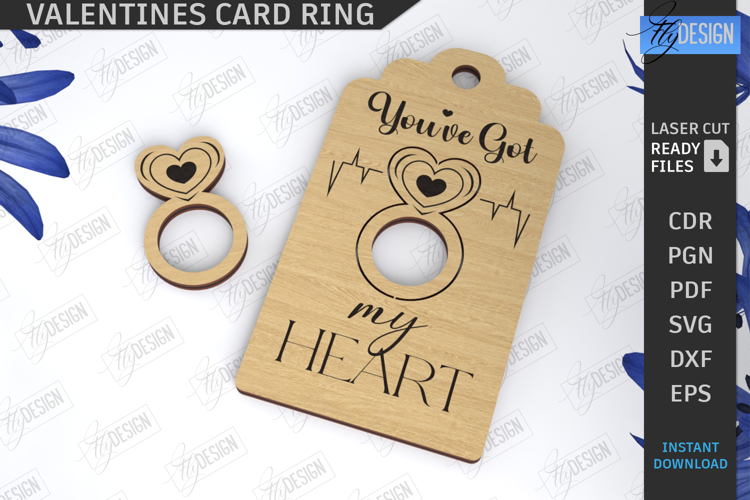 Valentines Ring Card Laser Cut|Valentine Laser|Love SVG|CNC