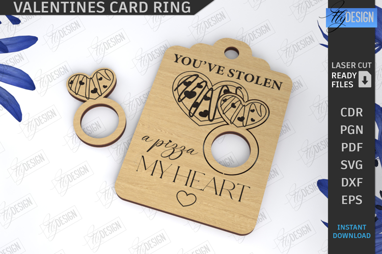 Valentines Ring Card Laser Cut|Valentine Laser|Love SVG|CNC