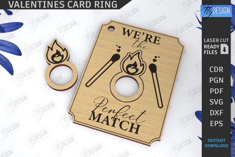 Valentines Ring Card Laser Cut|Valentine Laser|Love SVG|CNC