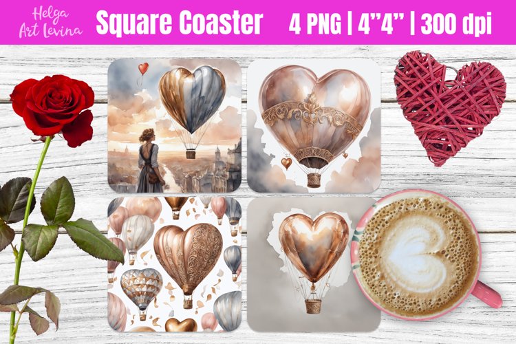 Square Coaster Sublimation | Valentine's Day