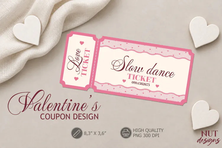 Valentine Slow Dance Love Ticket printable valentine coupon