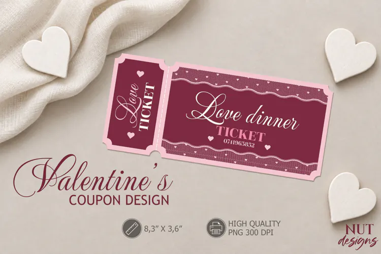 Valentine Love Dinner Love coupon valentines ticket