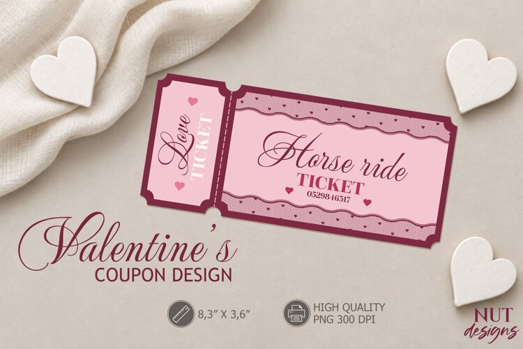 Valentine Horse Ride Love coupon, valentines ticket example image 1