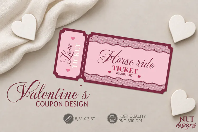 Valentine Horse Ride Love coupon, valentines ticket