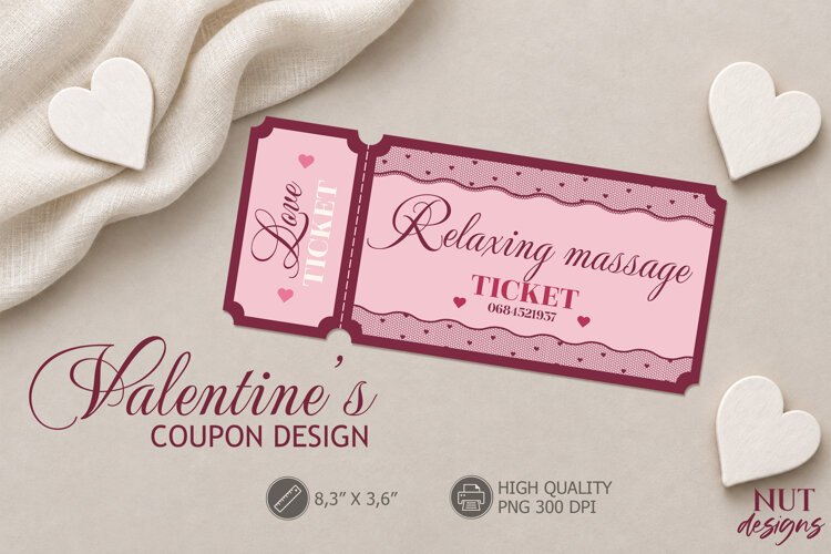 Valentine Relaxing Massage Love coupon, valentines ticket example image 1