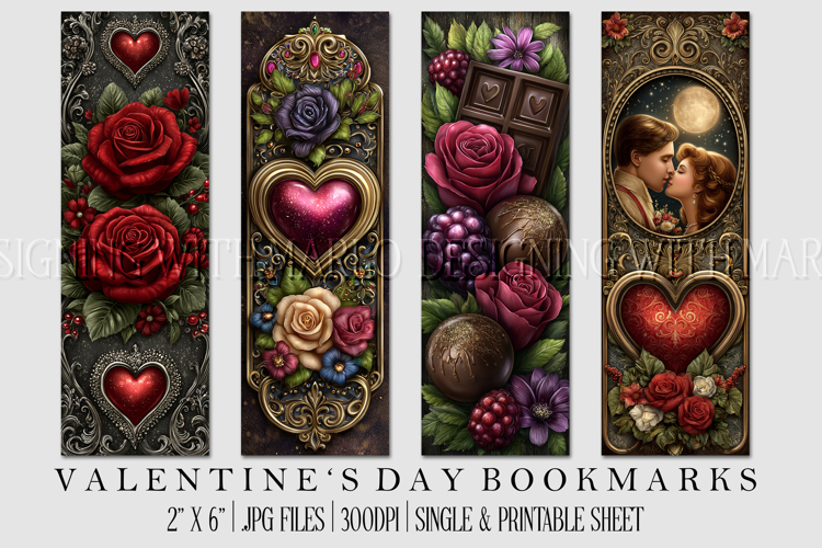 Valentines Day Bookmarks, Printable Valentine Bookmarks, 11