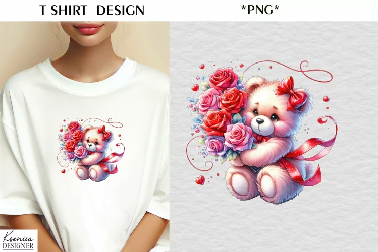 Cartoon Cute Bear|Funny Valentines Day T Shirt