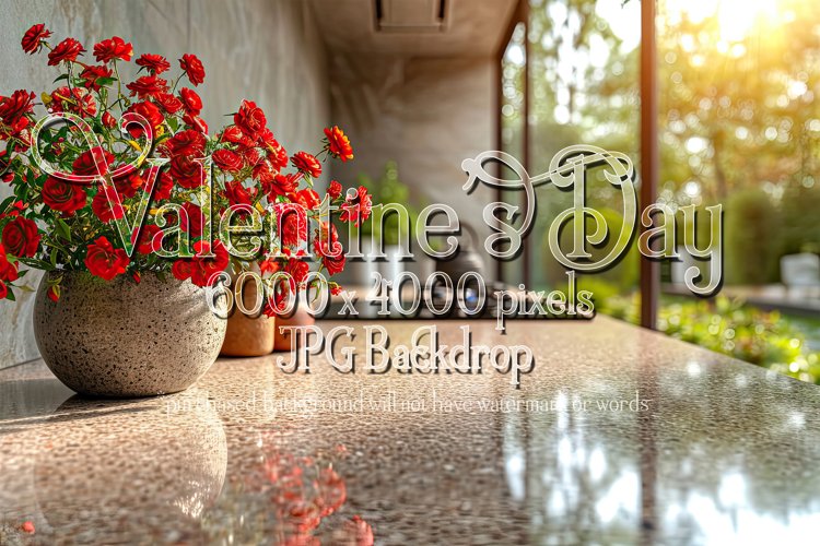 Valentine's Day Mockup, Front View, Roses & Flowers Photo 68 example image 1