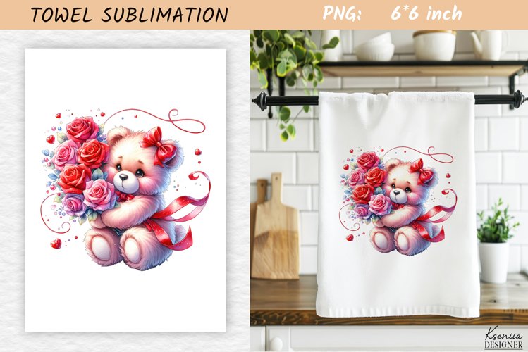 Valentines Day Watercolor Towel Sublimation|Kids Towel