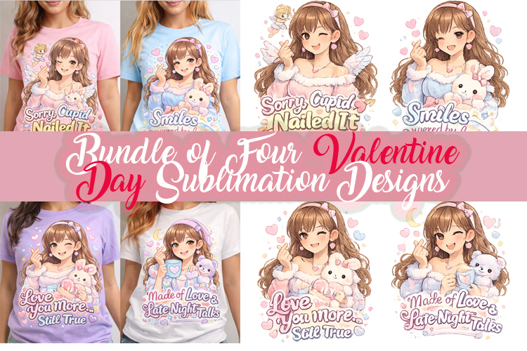 Bundle of 04 Valentine Day Sublimation Designs