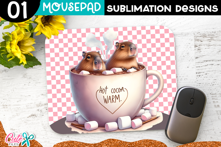 Valentines Day Capybara | Mouse pad Sublimation Design