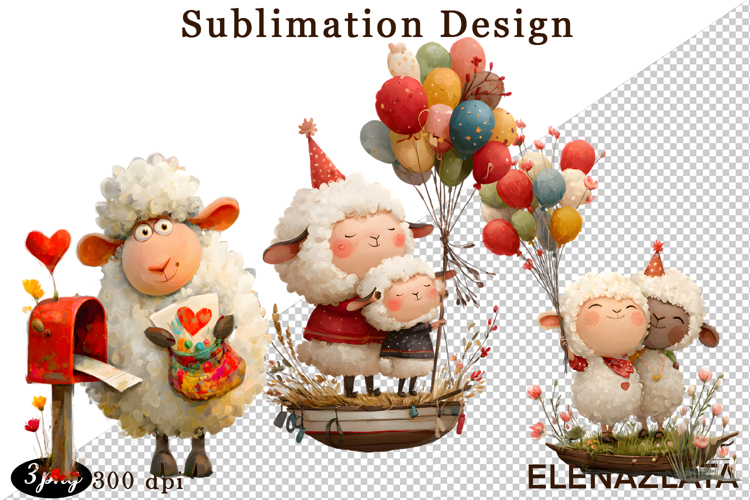 Valentines Day clipart|Cute lamb, animals clipart