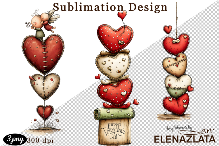 Valentines Heart and angel Clipart. Love png