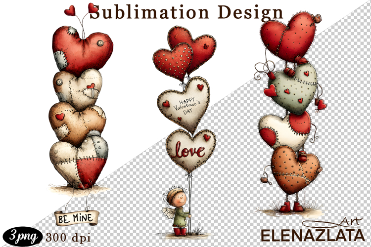Valentines Heart and angel Clipart. Love png