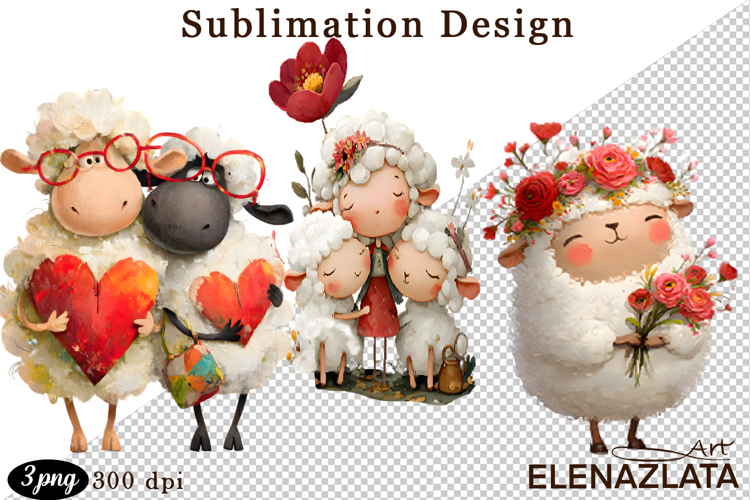 Valentines Day clipart|Cute lamb, animals clipart