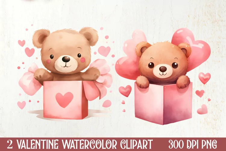 Little Bear Valentine Clipart, Valentines PNG