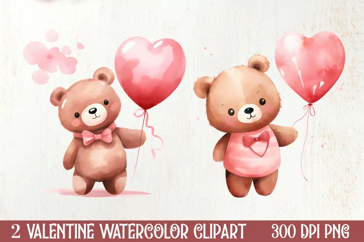 Little Bear Valentine Clipart, Valentines PNG