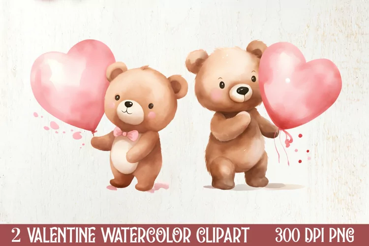 Little Bear Valentine Clipart, Valentines PNG