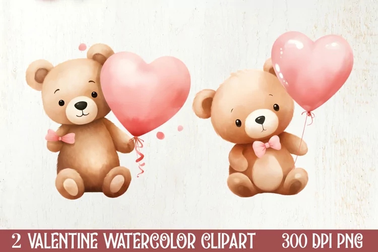 Little Bear Valentine Clipart, Valentines PNG