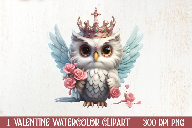 Chibi Angel Kitty Valentine Clipart, Valentines PNG example image 1