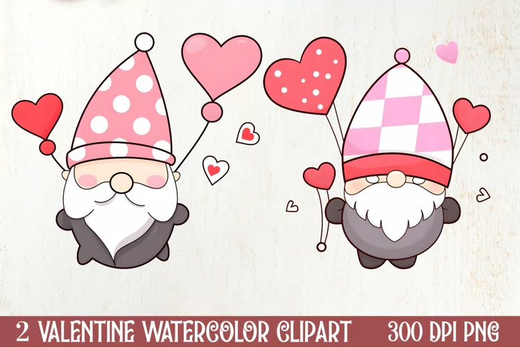 Valentines Day Gnomes Clipart, Valentines Clipart