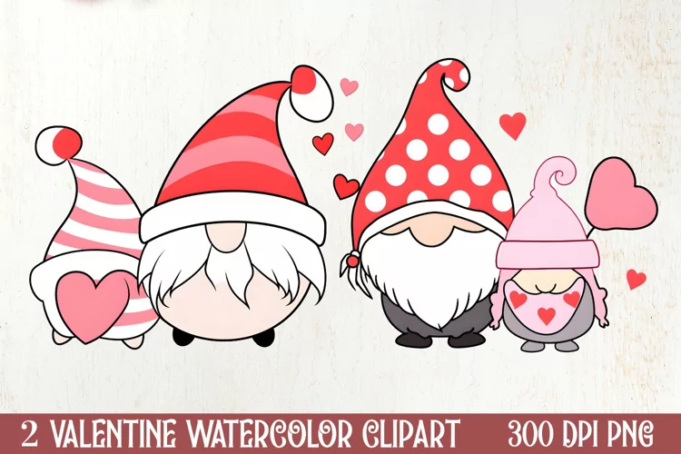 Valentines Day Gnomes Clipart, Valentines Clipart