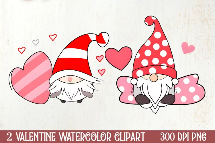 Valentines Day Gnomes Clipart, Valentines Clipart