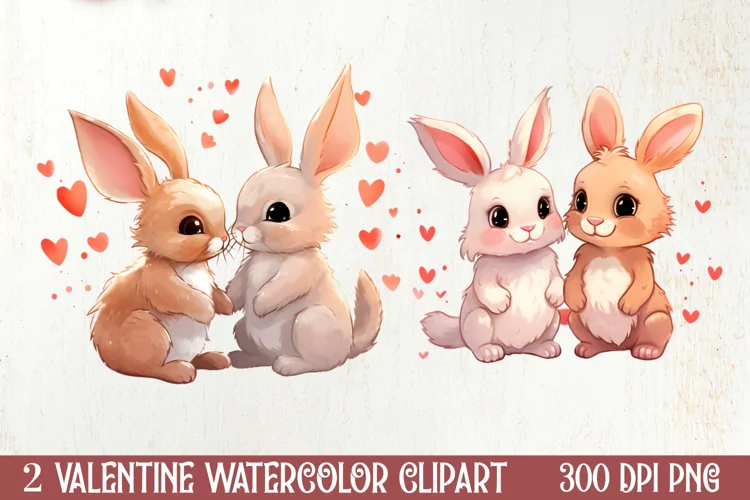 Valentines Day Animal Couple Sublimation, Christmas Clipart