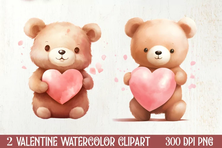 Little Bear Valentine Clipart, Valentines PNG