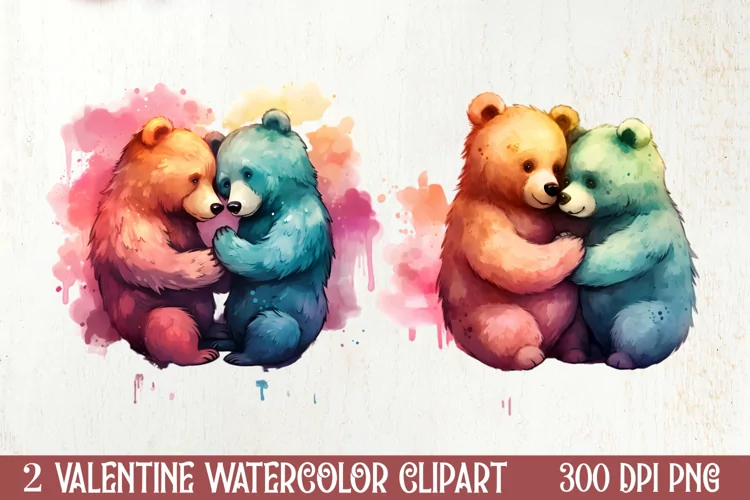 Valentines Day Couple Teddy Bear, Christmas Clipart