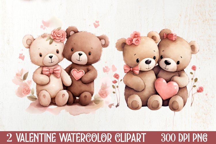 Valentines Day Couple Teddy Bear, Christmas Clipart