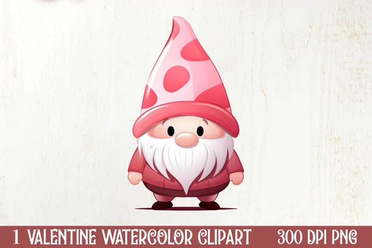 Valentines Day Cute Gnome Clipart, Valentines Clipart
