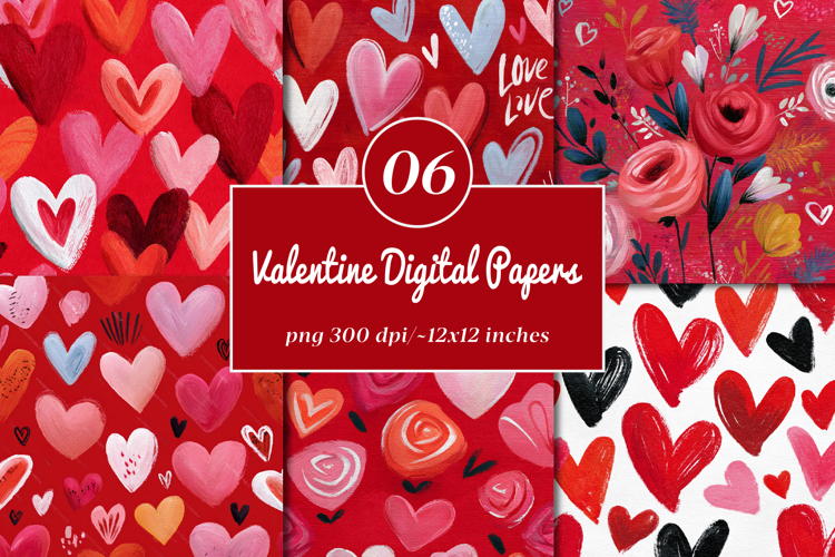 Valentines Day Digital Papers