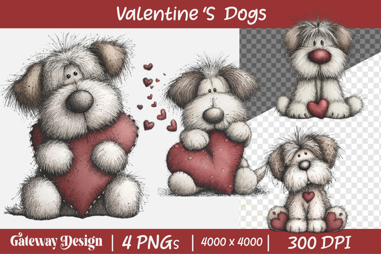 Valentines Day Dogs Clipart example image 1