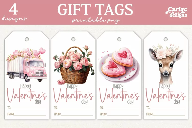 Valentines Day Gift Tags, Cute Printable Gift Tags
