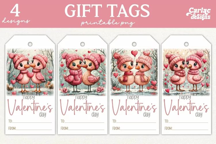 Valentines Day Gift Tags, Cute Pritable Gift Tags