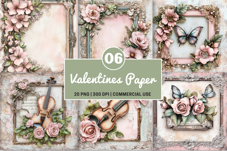 Valentines Day Junk Journal Paper