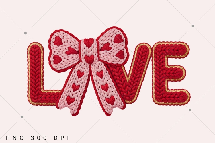 Valentines Day Love PNG,Faux Knitted Yarn Texture Valentine