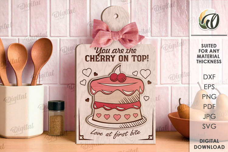 Valentines Day Mini Cutting Board Laser Cut. Kitchen SVG