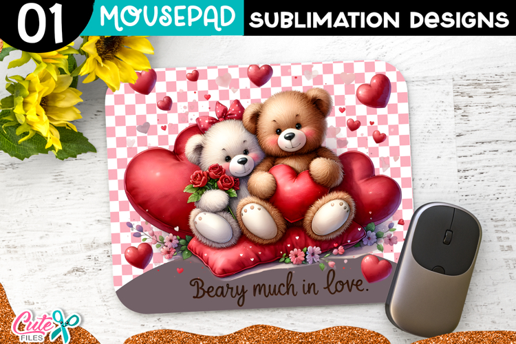 Valentines Day Mouse pad Sublimation Design