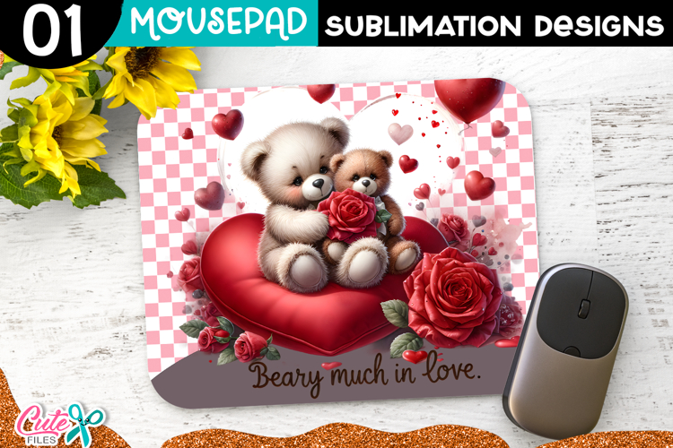 Valentines Day Mouse pad Sublimation Design