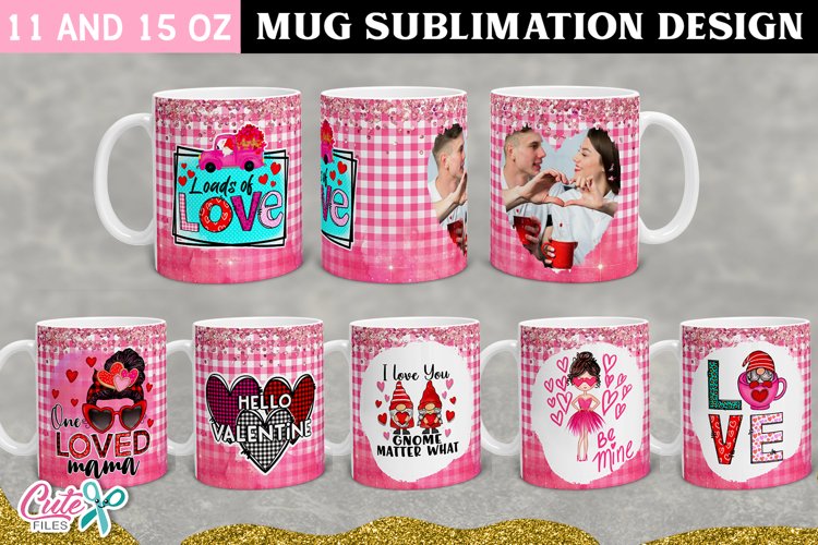 Valentines day Sublimation Mug Template