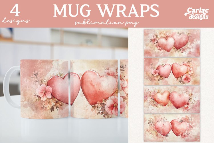 Valentines Day Mug Wrap Sublimation, Love Mug Sublimation