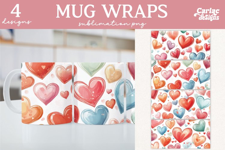 Valentines Day Mug Wrap Sublimation, Love Mug Sublimation